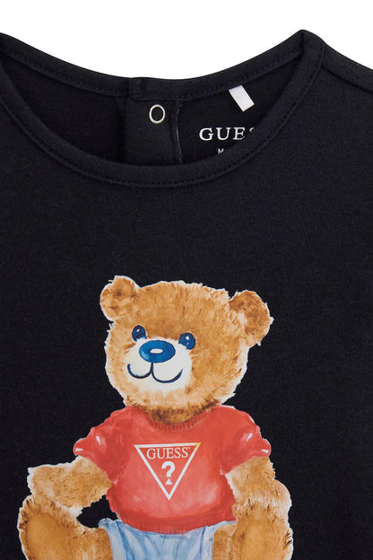 GUESS KIDS INTERLOCK BABY BEAR BODYSUIT