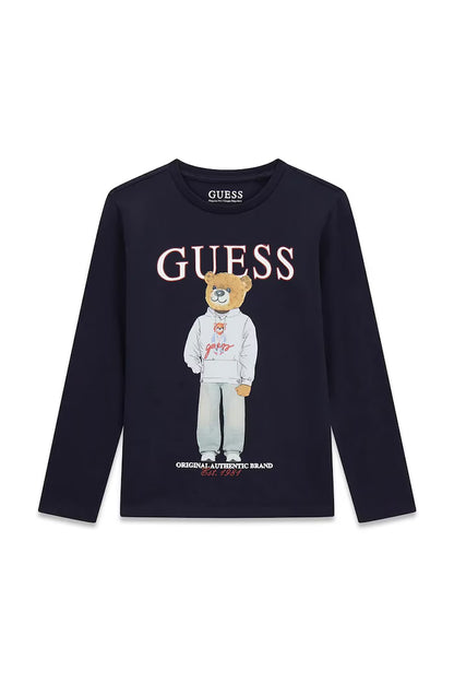 GUESS KIDS BEAR LOGO LS T SHIRT