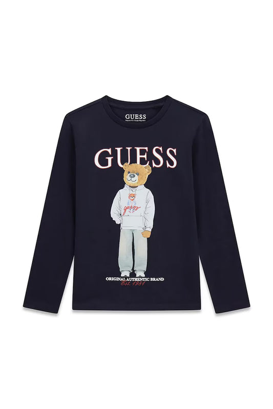 GUESS KIDS BEAR LOGO LS T SHIRT