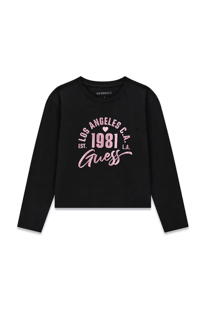 GUESS KIDS GIRLS MIDI LS T SHIRT