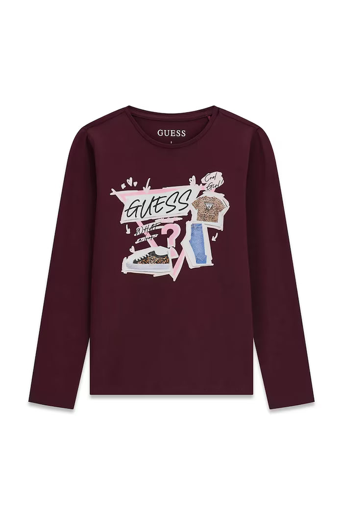 GUESS KIDS GIRLS MULTILOGO T SHIRT