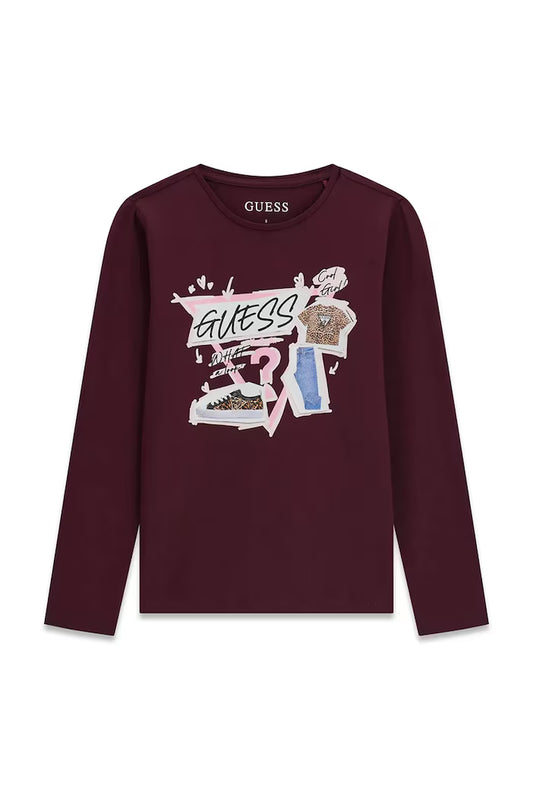 GUESS KIDS GIRLS MULTILOGO T SHIRT