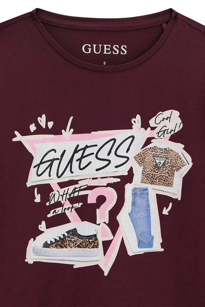 GUESS KIDS GIRLS MULTILOGO T SHIRT