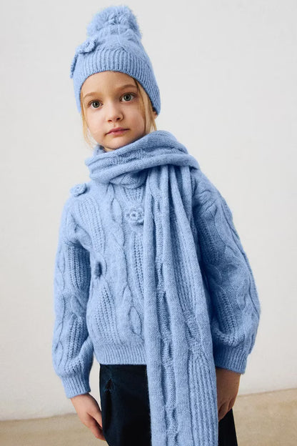 MAYORAL GIRLS 3D FLOWER PRINT WINTER SET