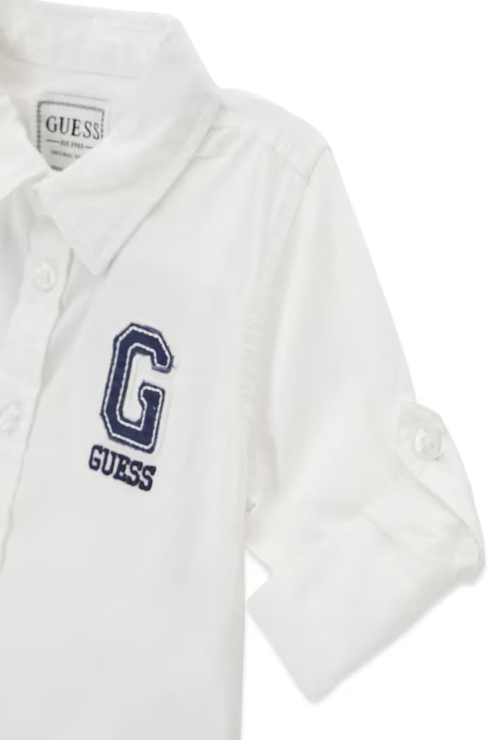 GUESS KIDS BACKPRINT POPLIN SHIRT & PANTS SET