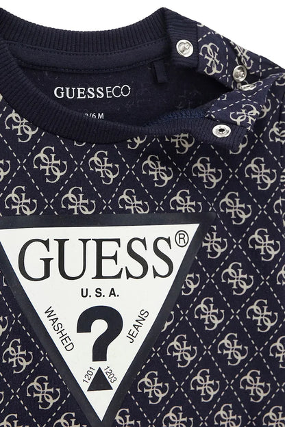 GUESS KIDS COTTON MULTILOGO SET SWEATSHIRT & PANTS