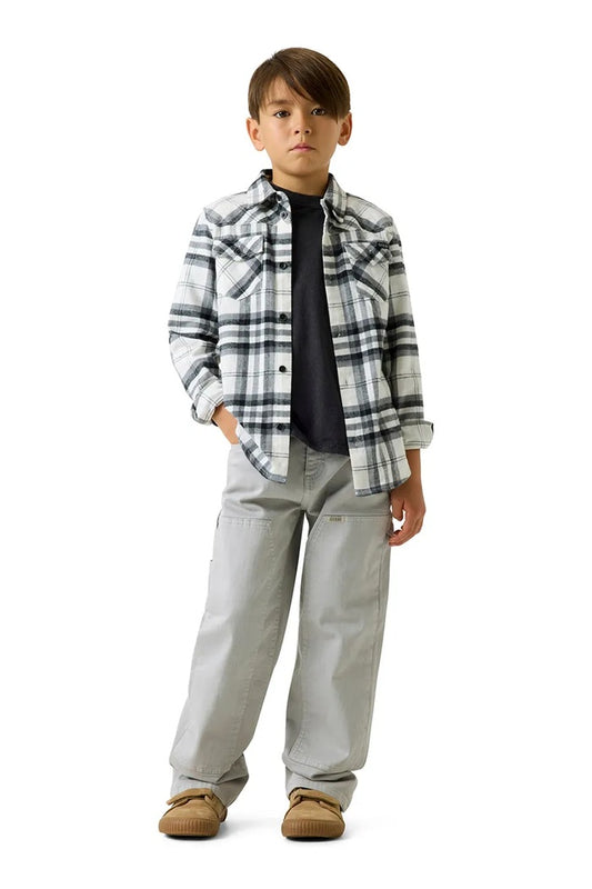 GUESS KIDS FLANNEL ADJUSTABLE LS SHIRT