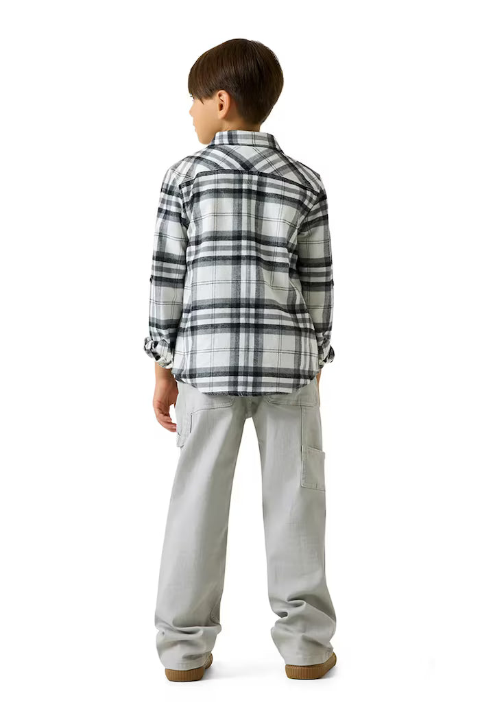 GUESS KIDS FLANNEL ADJUSTABLE LS SHIRT