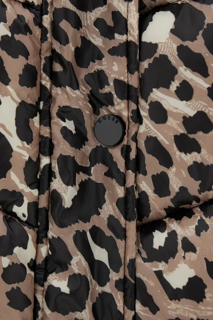 GUESS KIDS ANIMAL PRINT HOODED PUFFER JACKET