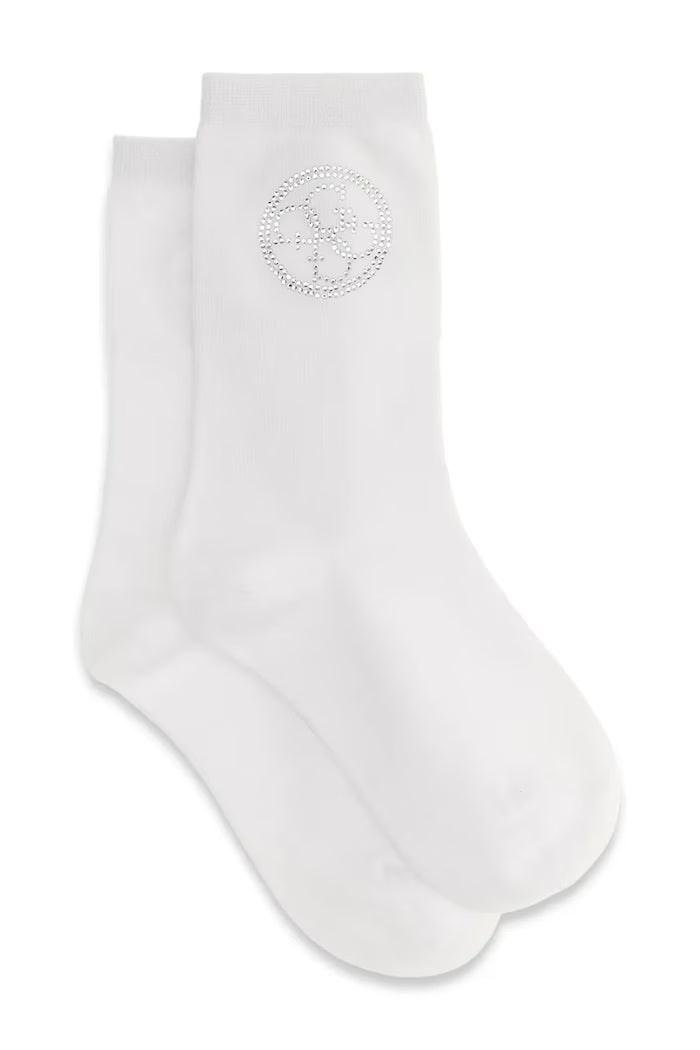 GUESS KIDS GIRLS 4G RHINESTONES HIGH SOCKS