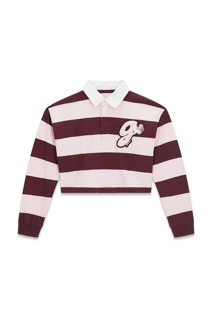 GUESS KIDS GIRLS STRIPED POLO SHIRT