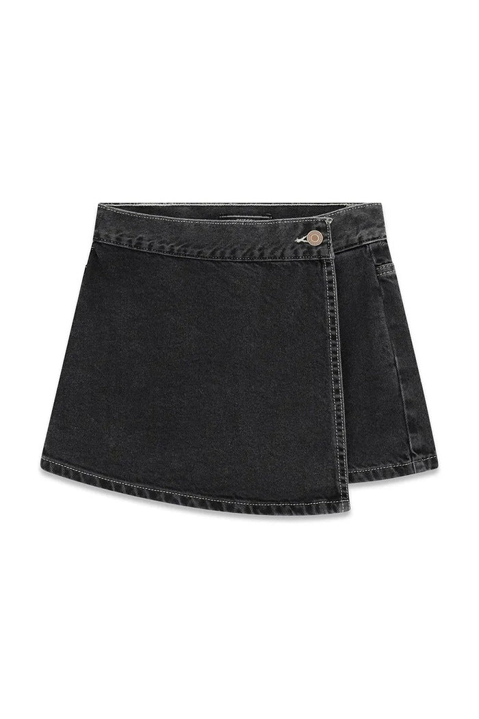 GUESS KIDS BLACK RIGID DENIM MINI SKORT