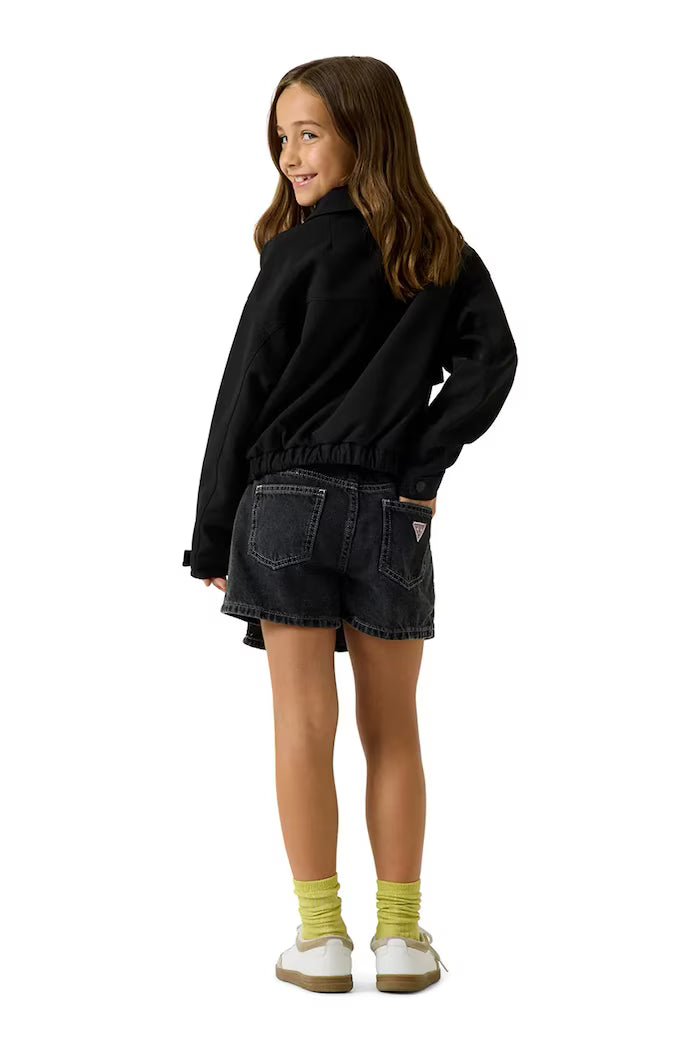 GUESS KIDS BLACK RIGID DENIM MINI SKORT