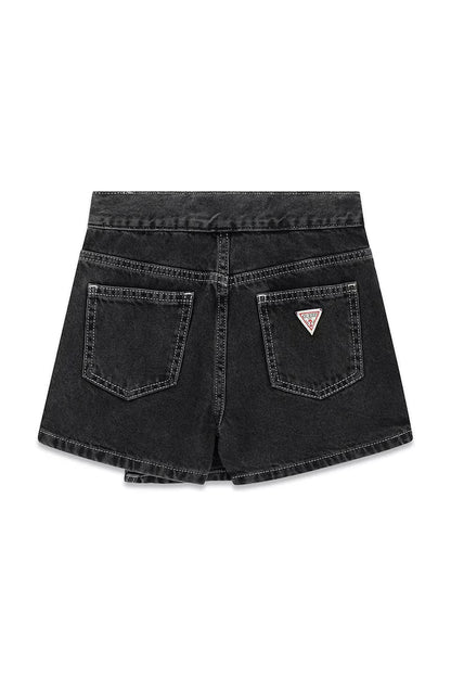 GUESS KIDS BLACK RIGID DENIM MINI SKORT