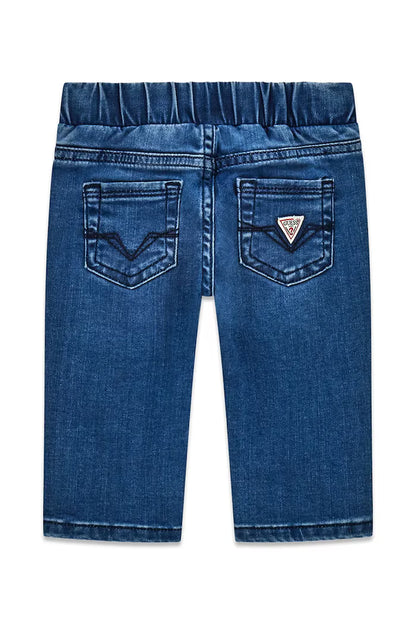 GUESS KIDS STRETCH BEAR LOGO DENIM PANTS