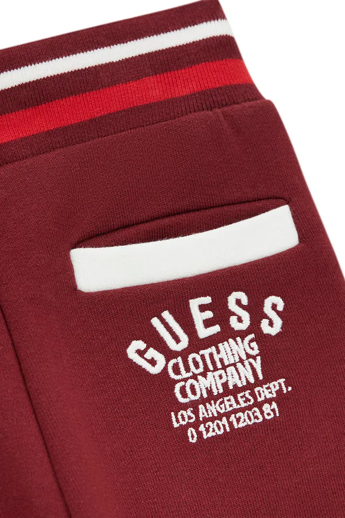 GUESS KIDS FLEECE COTTON REGULAR TRACKPANTS