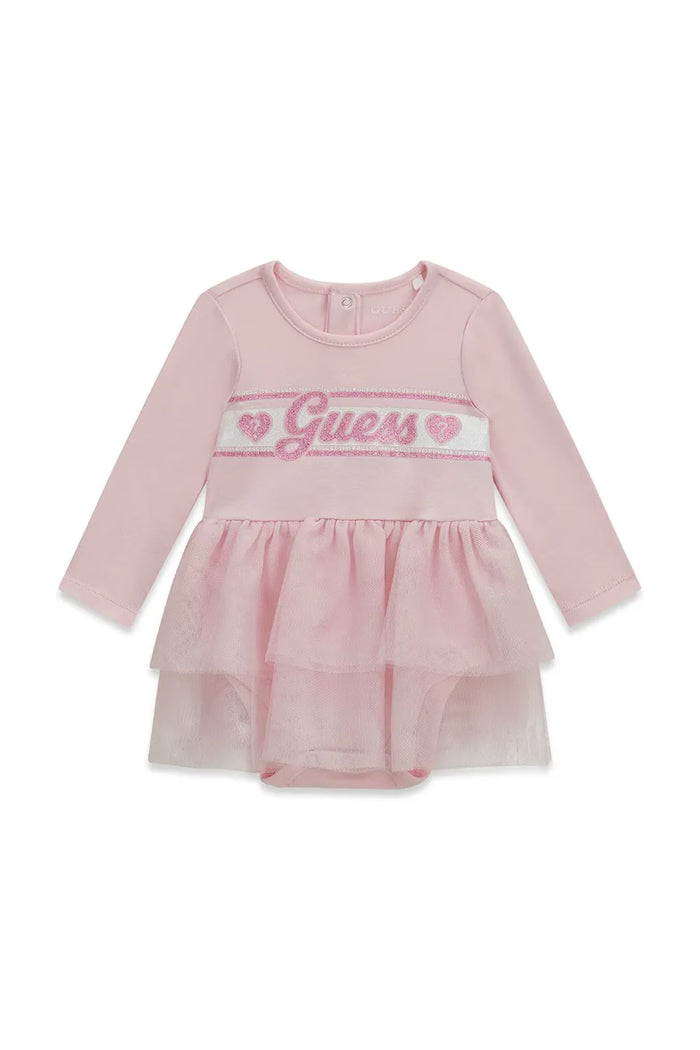 GUESS KIDS MIXED FABRIC DRESS BODYSUIT