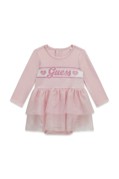 GUESS KIDS MIXED FABRIC DRESS BODYSUIT