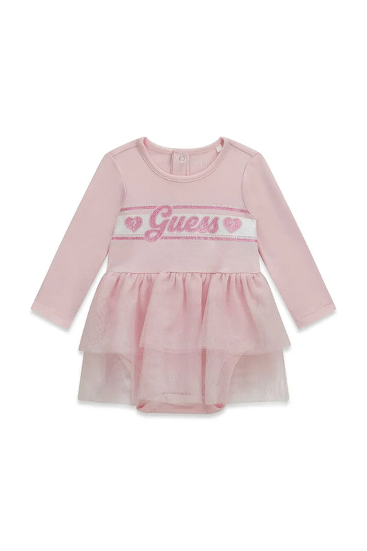 GUESS KIDS MIXED FABRIC DRESS BODYSUIT