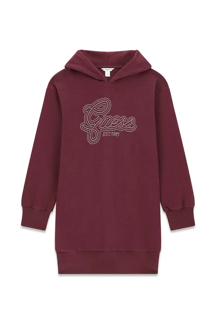 GUESS KIDS RHINESTONES HOODED DRESS