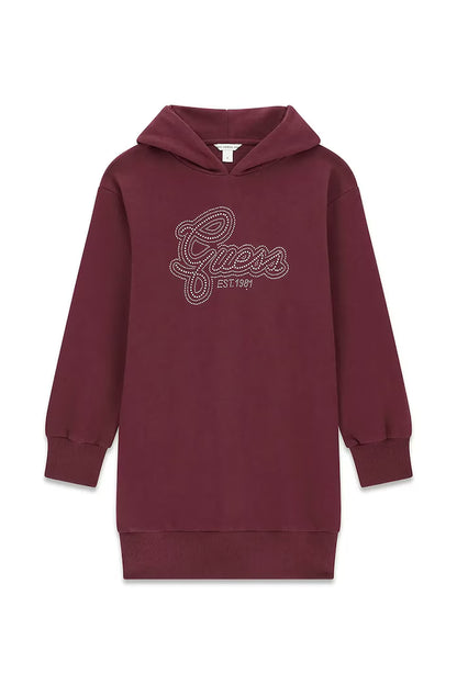 GUESS KIDS RHINESTONES HOODED DRESS