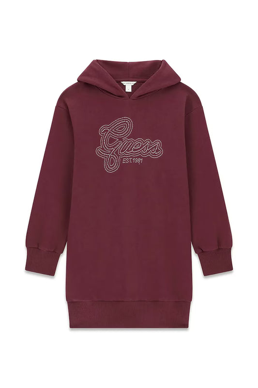 GUESS KIDS RHINESTONES HOODED DRESS