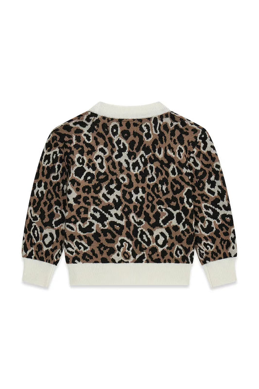 GUESS KIDS ANIMAL PRINT KNITTED CARDIGAN