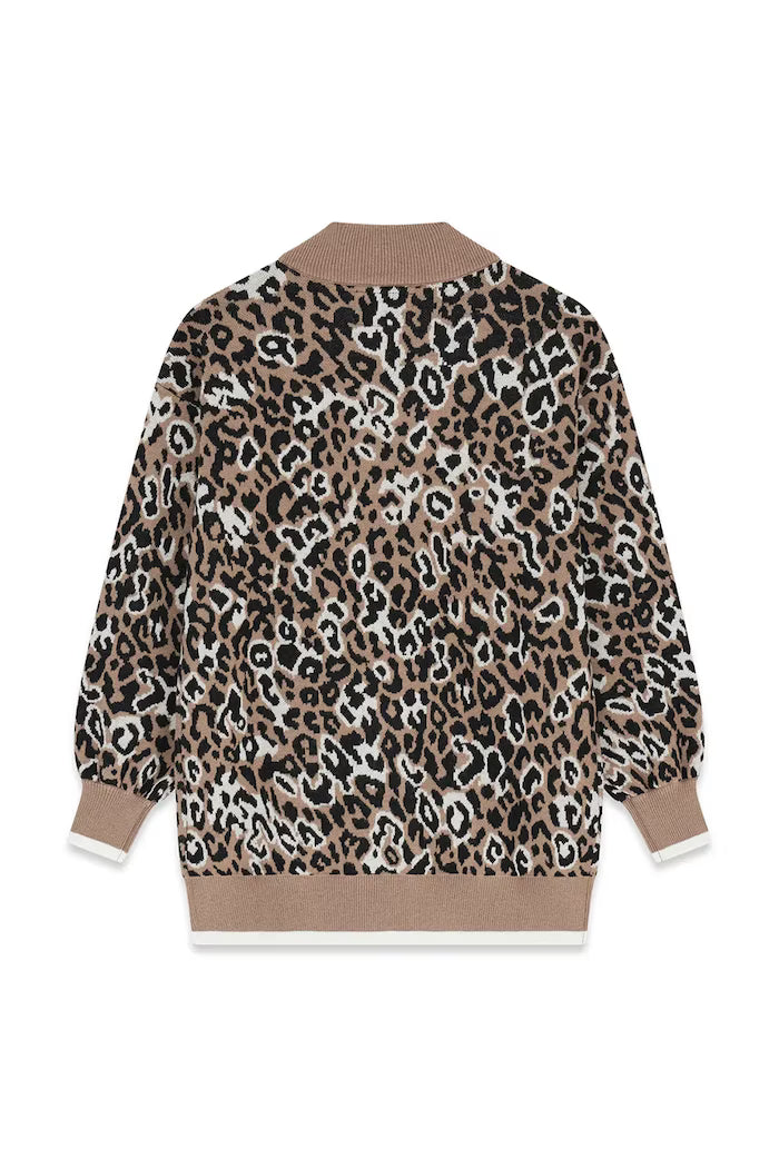 GUESS KIDS LEOPARD KNITTED CARDIGAN