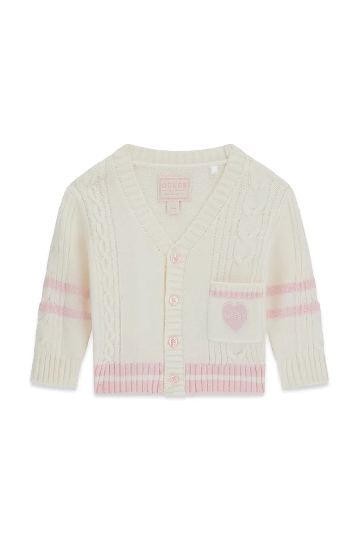 GUESS KIDS KNITTED STRIPED CARDIGAN