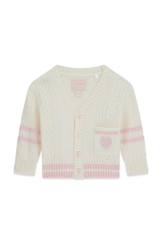 GUESS KIDS KNITTED STRIPED CARDIGAN