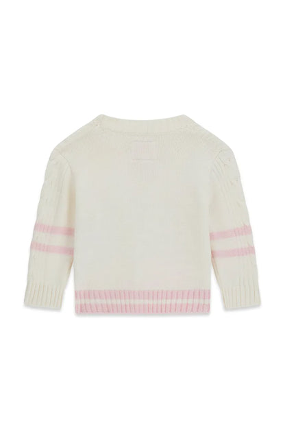 GUESS KIDS KNITTED STRIPED CARDIGAN