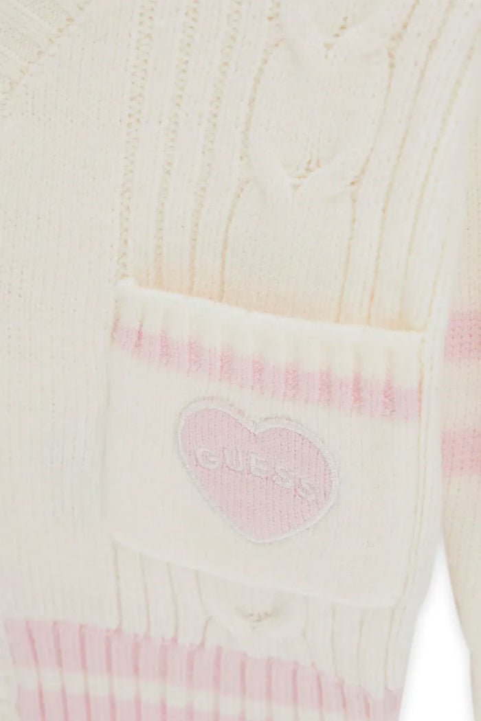 GUESS KIDS KNITTED STRIPED CARDIGAN