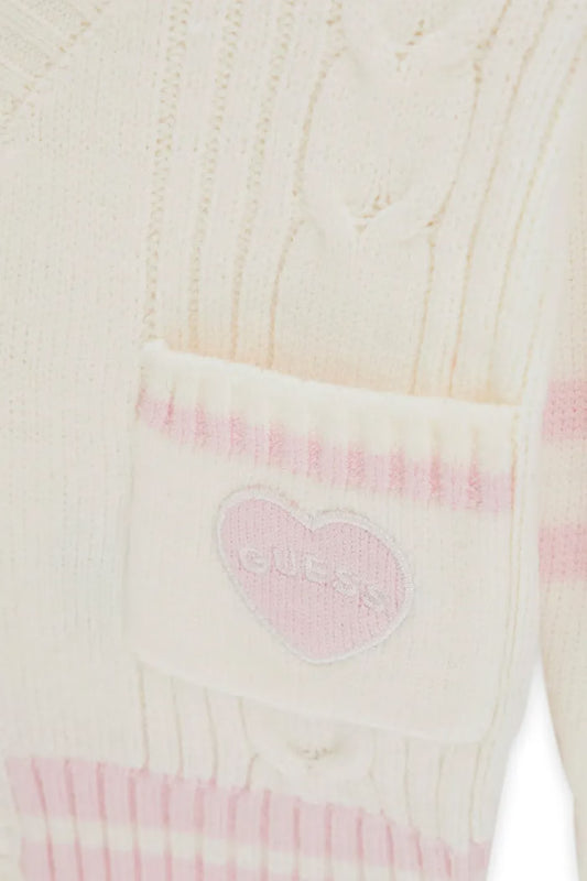 GUESS KIDS KNITTED STRIPED CARDIGAN