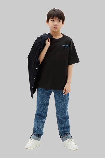CALVIN KLEIN KIDS WAVE CHEST ARTWORK T SHIRT