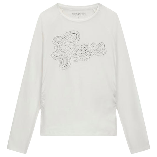 GUESS KIDS LS RHINESTONES T SHIRT