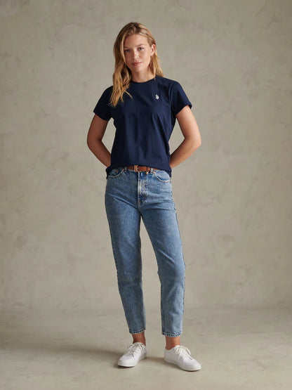 U.S POLO ASSN WOMAN CREW-NECK T-SHIRT IN LIGHT JERSEY