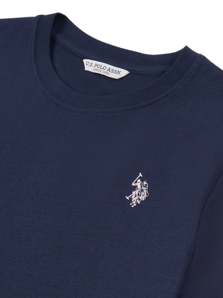 U.S POLO ASSN WOMAN CREW-NECK T-SHIRT IN LIGHT JERSEY