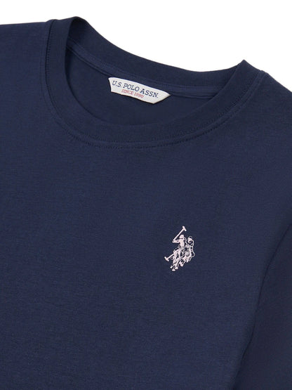U.S POLO ASSN WOMAN CREW-NECK T-SHIRT IN LIGHT JERSEY