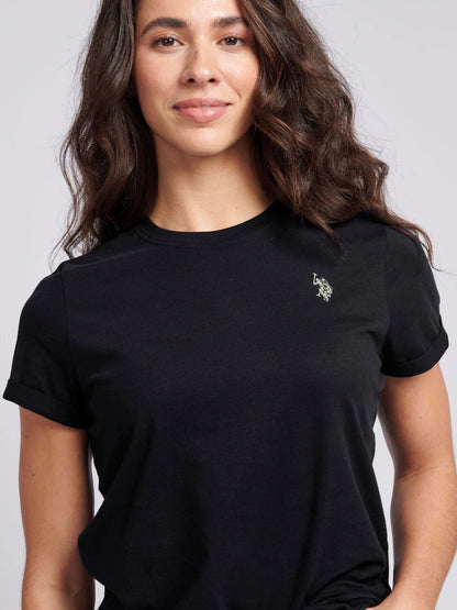 U.S POLO ASSN WOMAN CREW-NECK T-SHIRT IN LIGHT JERSEY