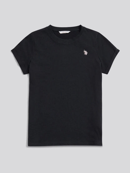 U.S POLO ASSN WOMAN CREW-NECK T-SHIRT IN LIGHT JERSEY