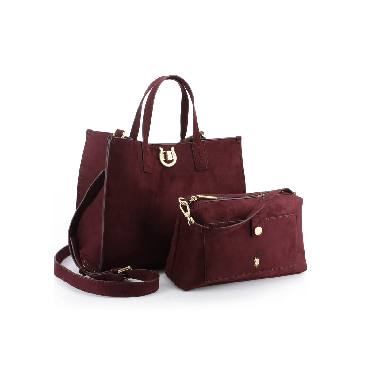 U.S POLO ASSN WOMAN MIDDLETTON SUEDE SHOPPER BAG