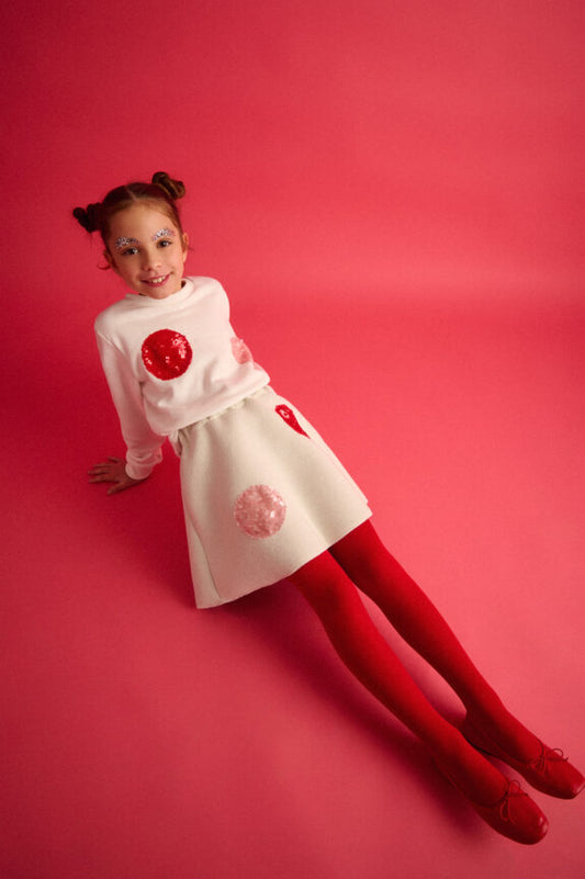 TWO IN A CASTLE CANDY SHOP POLKA DOTS SWEATER