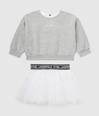 KARL LAGERFELD KIDS JUMPER AND SKIRT SET