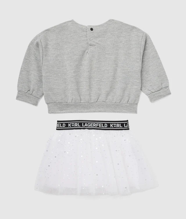 KARL LAGERFELD KIDS JUMPER AND SKIRT SET
