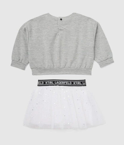 KARL LAGERFELD KIDS JUMPER AND SKIRT SET