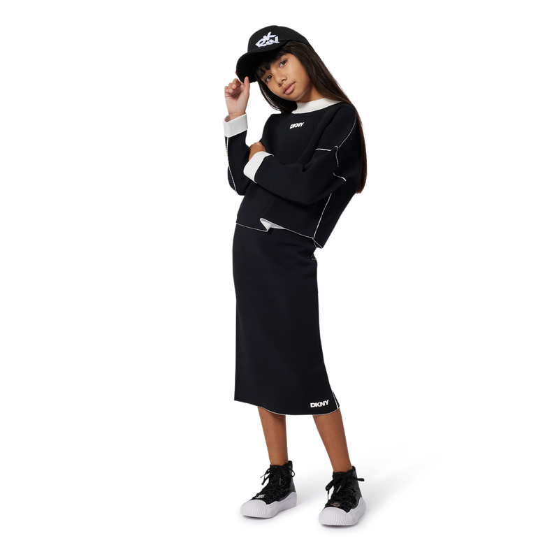 DKNY GIRL REVERSIBLE KNIT SWEATER