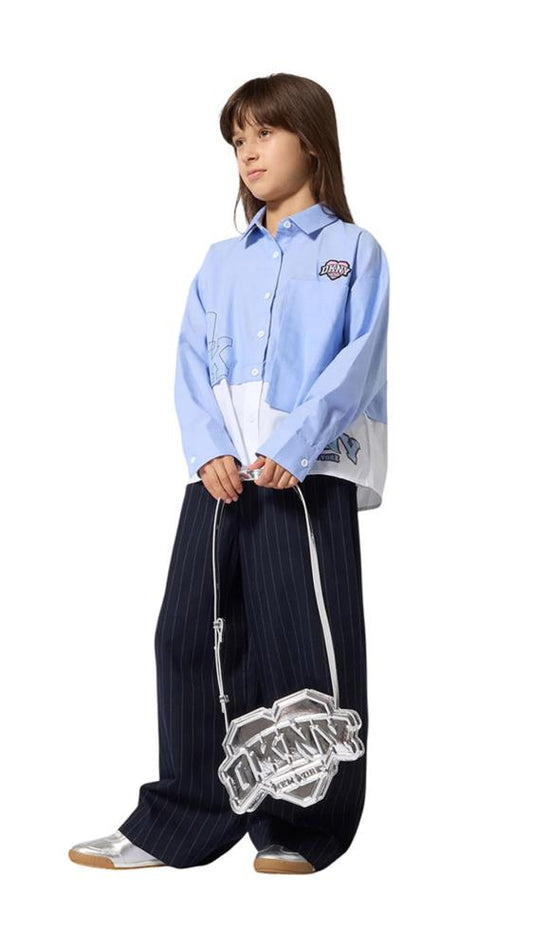 DKNY GIRLS STRIPED LOOSE PANTS