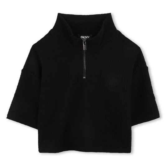 DKNY GIRLS QUARTER ZIP FANCY T SHIRT