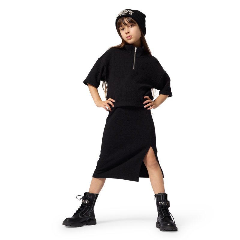 DKNY GIRLS QUARTER ZIP FANCY T SHIRT