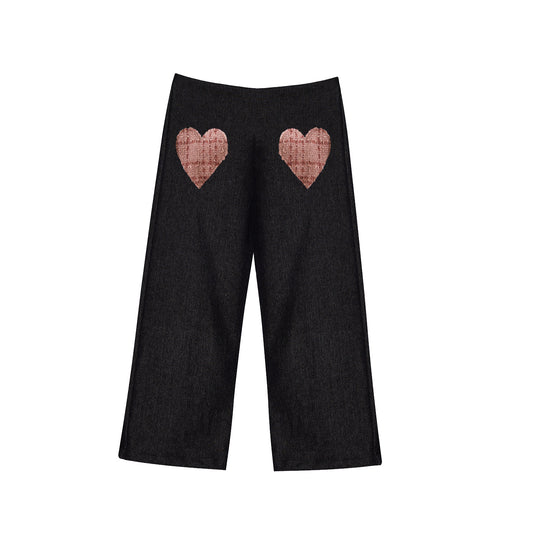 TC THE FESTIVE DROP DENIM TWEED HEART PANTS